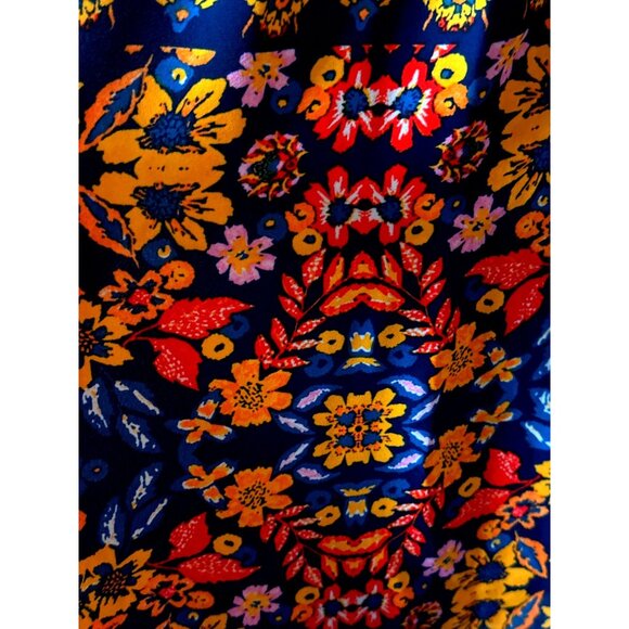 Boho Chic Tunic Top Size Finn & Grace Sz Small Flowy Chiffon Vibrant Multicolors - Picture 2 of 7